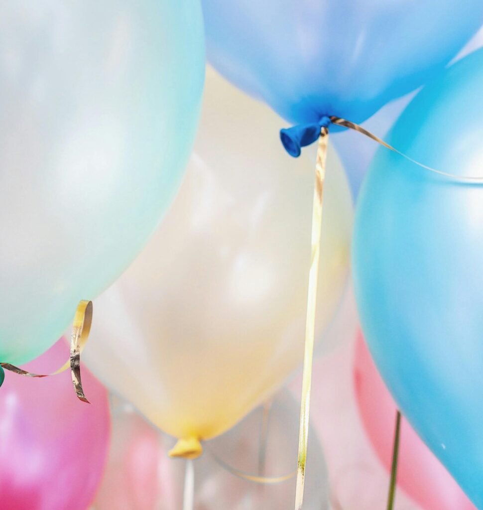 Vibrant balloons in various colors, perfect for any party or celebration.